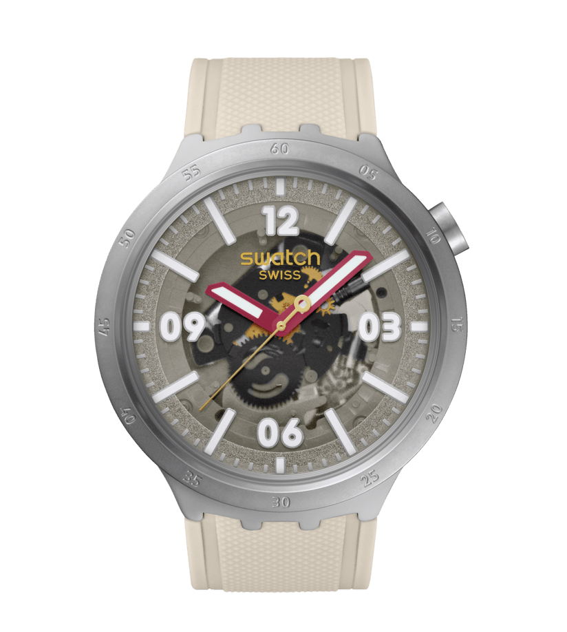 Swatch Big Bold Irony SB07S125 Confident Moment Uhr • Sandgestrahltes Edelstahlgehäuse • Leuchtzeiger