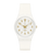Swatch Originals Medium SO28W106-S14 Armbanduhr Weiß • Minimalistisches Design • Vergoldete Zeiger und Ziffern, Bild 4