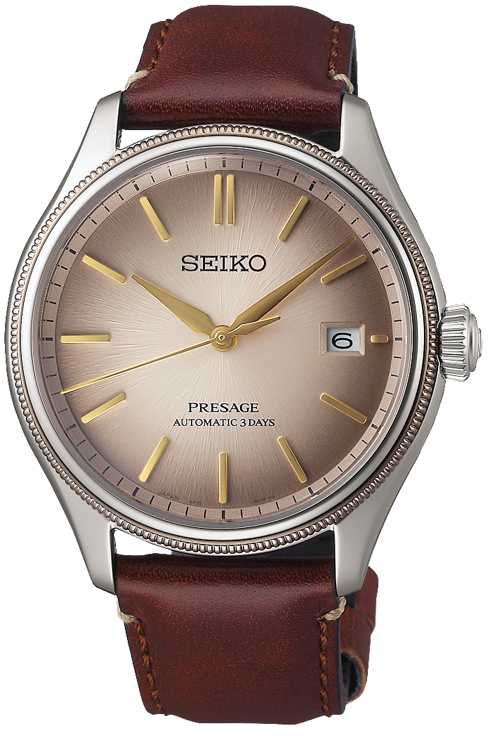 Seiko Presage SPB529J1 Men's Watch • 72h Power Reserve • Upcycled Leather Strap