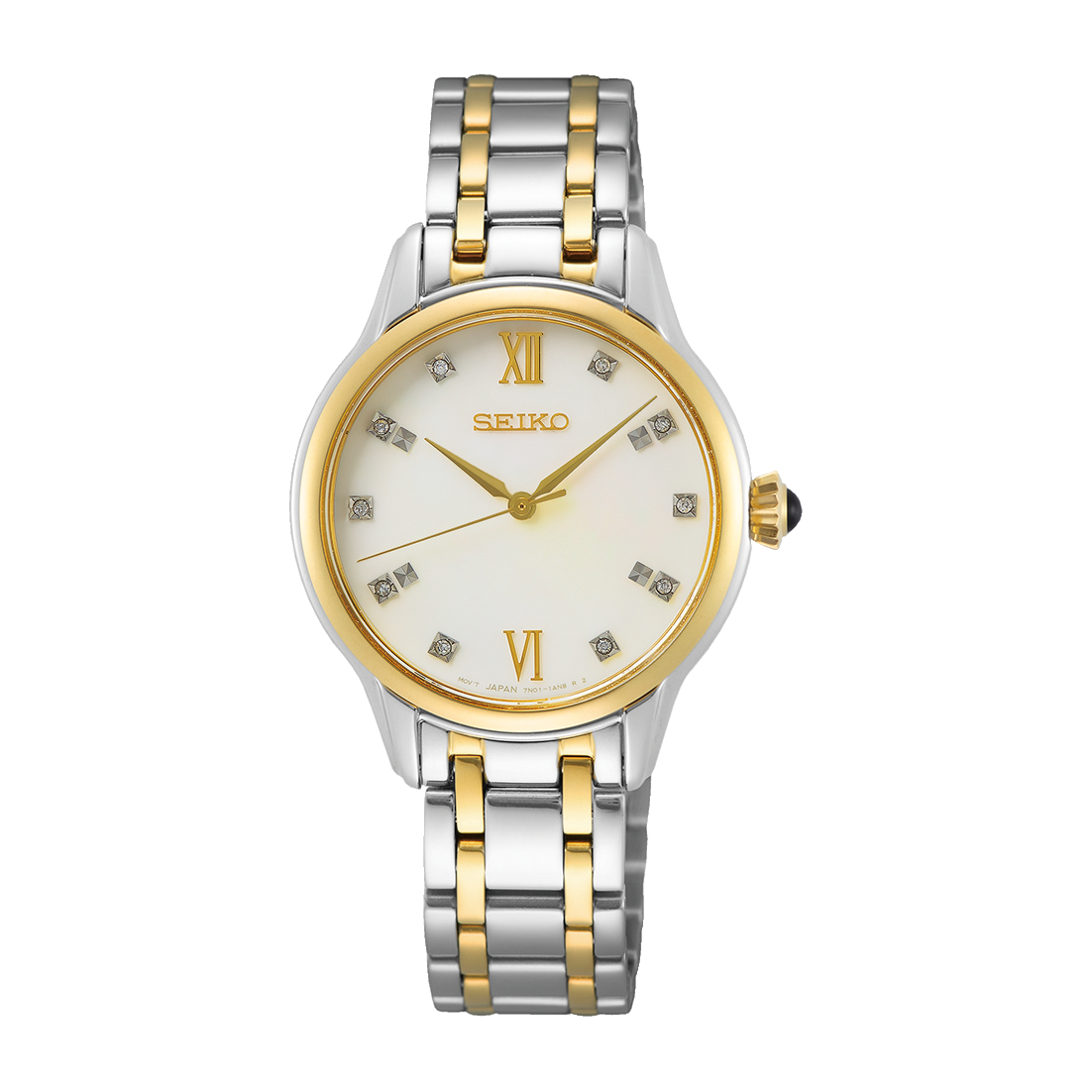 Seiko SRZ540P1 Damen Armbanduhr Silber • Saphirglas • Diamant-Zifferblatt