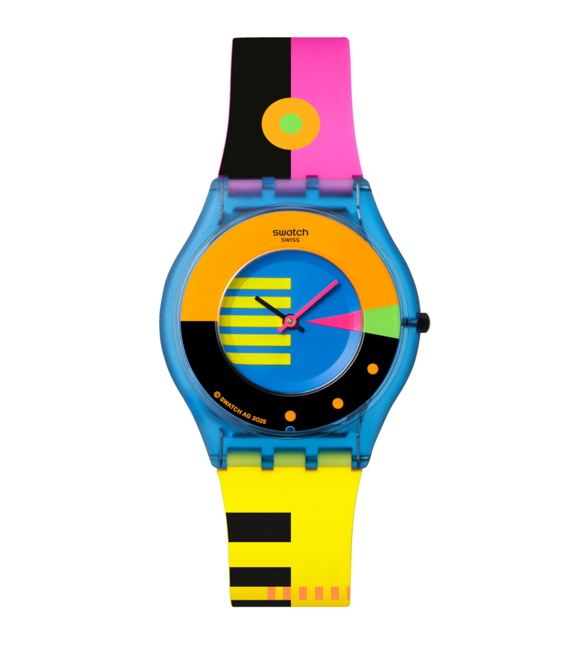 Swatch Neon Flumotions SS08S101 Damenuhr • Skin-Uhrwerk • Neon-Design