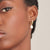 ANIA HAIE E043-04G Creole earrings with oval pearl pendant and zirconia stone