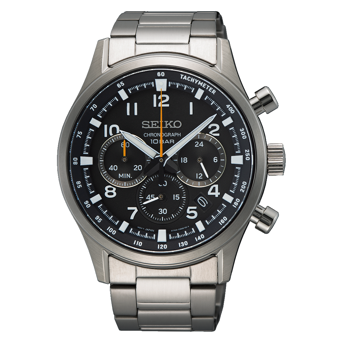 Seiko SSB447P1 Herrenuhr Chronograph Stahl/Schwarz • Saphirglas • 10 Bar Wasserdicht