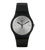 Swatch Originals Large SUOB173 Herrenuhr Schwarz • Silberfarbenes Sunbrush-Zifferblatt • Goldfarbene Swatch Applikationen