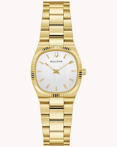 Bulova Super Seville 97L189 Damen Armbanduhr Silber-Gold • Saphirglas • Quarzwerk