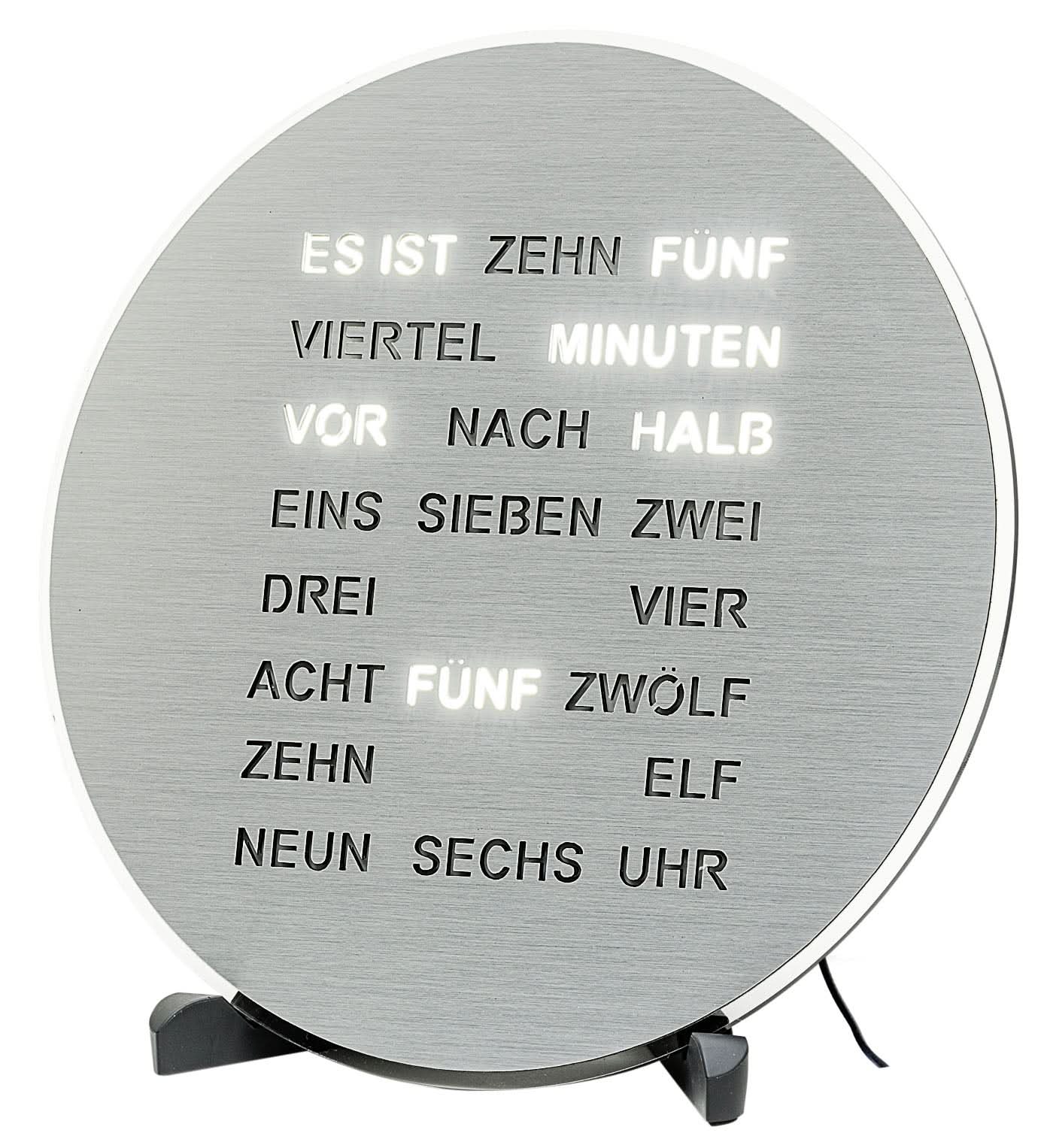 AMS Desk Clock Aluminum • LED Word Display • Modern Design