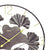 Wall clock detail with ginkgo leaves, dark gray, yellow hands and numbers