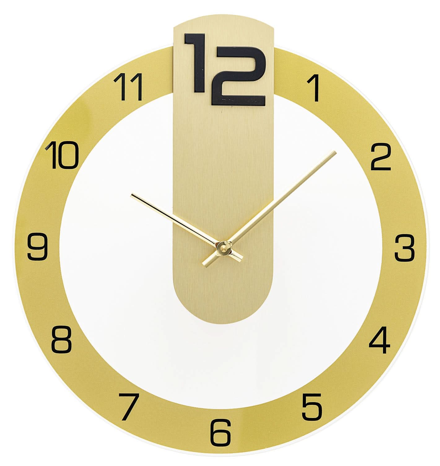 AMS Wall Clock Brass, Glass • Timeless Design • Precise Quartz Movement