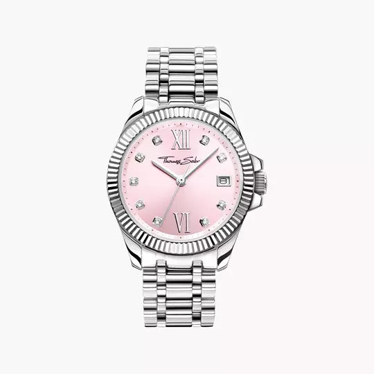 Thomas Sabo Divine WA0401-201-204 Damenuhr Rosa • Mineralglas mit Saphirbeschichtung • 10 ATM Wasserdicht