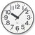 Lemnos Riki Wanduhr mit rundem Schwarzrahmen, weißem Zifferblatt und schwarzen Zeigern