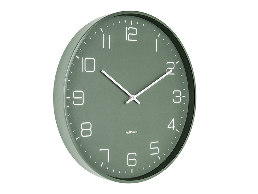 Karlsson Lofty KA5751GR Wanduhr Grün • Geräuschloses Sweep-Uhrwerk • Modernes Design