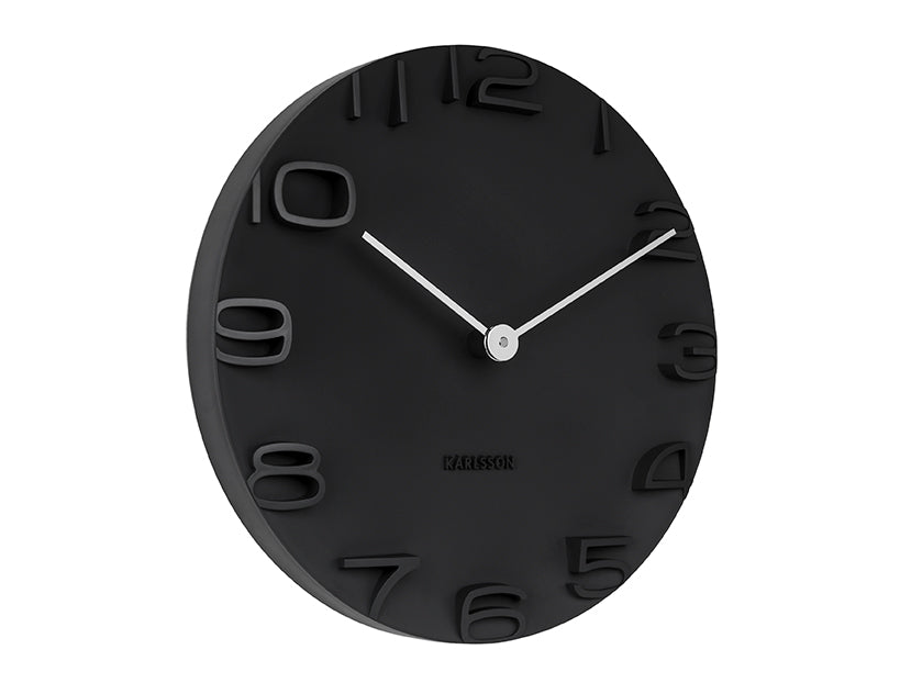 Karlsson On The Edge KA5311BK Wanduhr Schwarz • Geräuschloses Quarzwerk • Chromfarbene Zeiger
