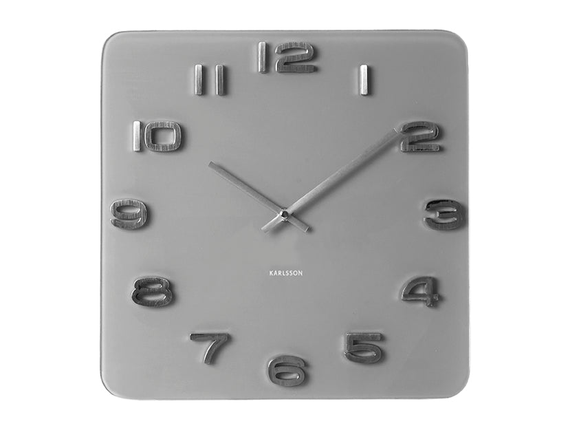 Karlsson Vintage Squared KA5488GY Wanduhr Grau • Offenes Zifferblatt • Vintage Design
