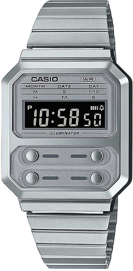 Casio Vintage A100WE-7BEF Watch • Iconic Retro Design • Stopwatch & Calendar