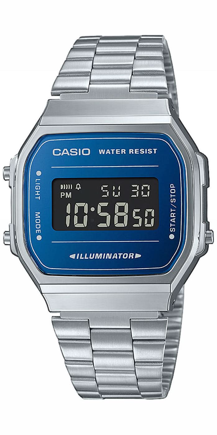 Casio Vintage A168WEM-2BEF Watch • Iconic retro design • Iridescent dial