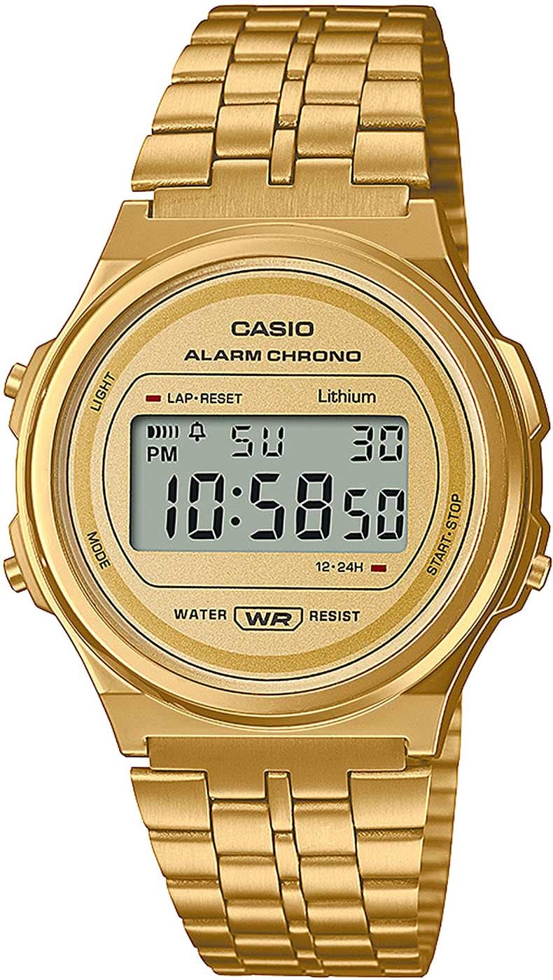 Casio Vintage A171WEG-9AEF Watch • Iconic Retro Design • Gold-plated Case