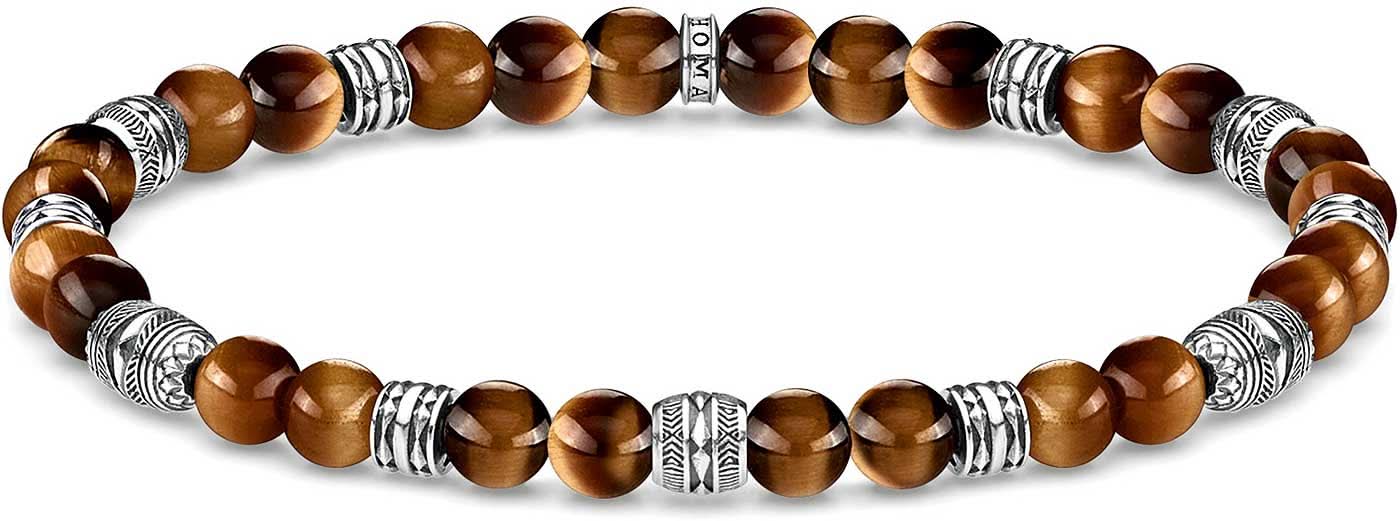 Tiger's Eye Bracelet with Embellished Elements - 925 Sterling Silver