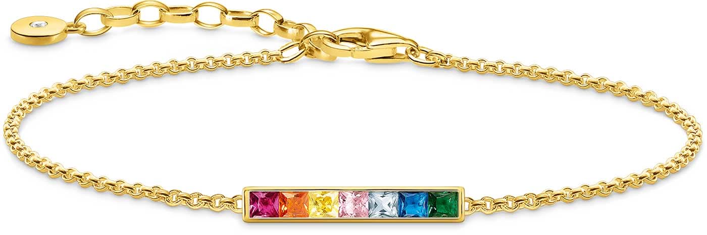 Bracelet with colorful stones - 750 Yellow Gold Plating
