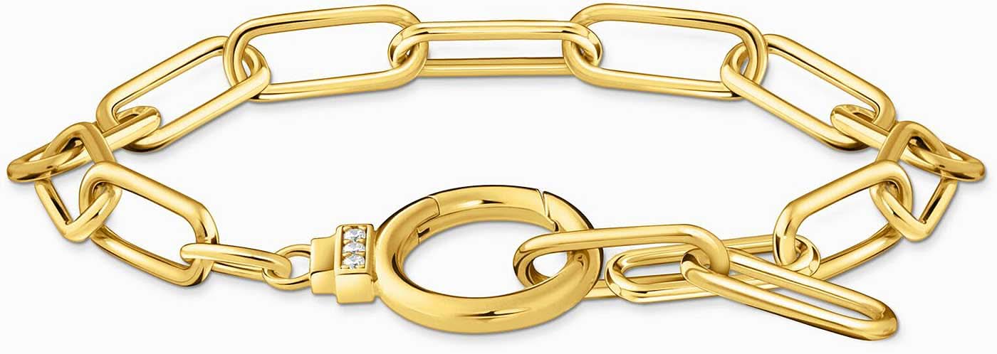Link bracelet with ring clasp and stones - Thomas Sabo Model: A2133-414-14