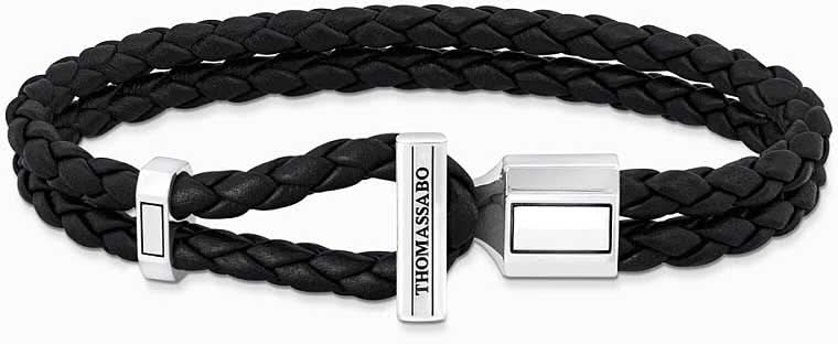 Double-Row Braided Leather Bracelet - Thomas Sabo Model: A2147-682-11-L19