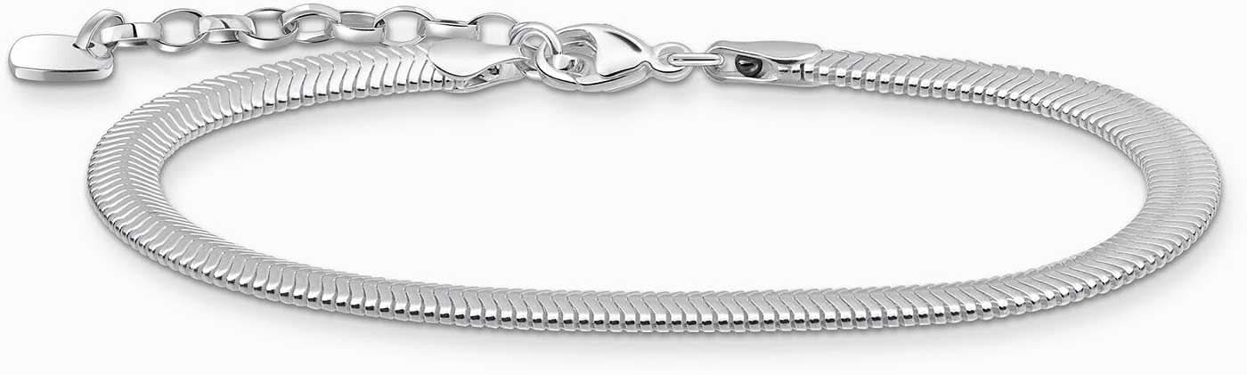 Snake bracelet with flat links and small, white zirconia stones - Thomas Sabo model: A2169-001-21