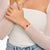 Tennis bracelet with white zirconia stones and red gold bear glass stone - Thomas Sabo Model: A2187-052-10-L19V