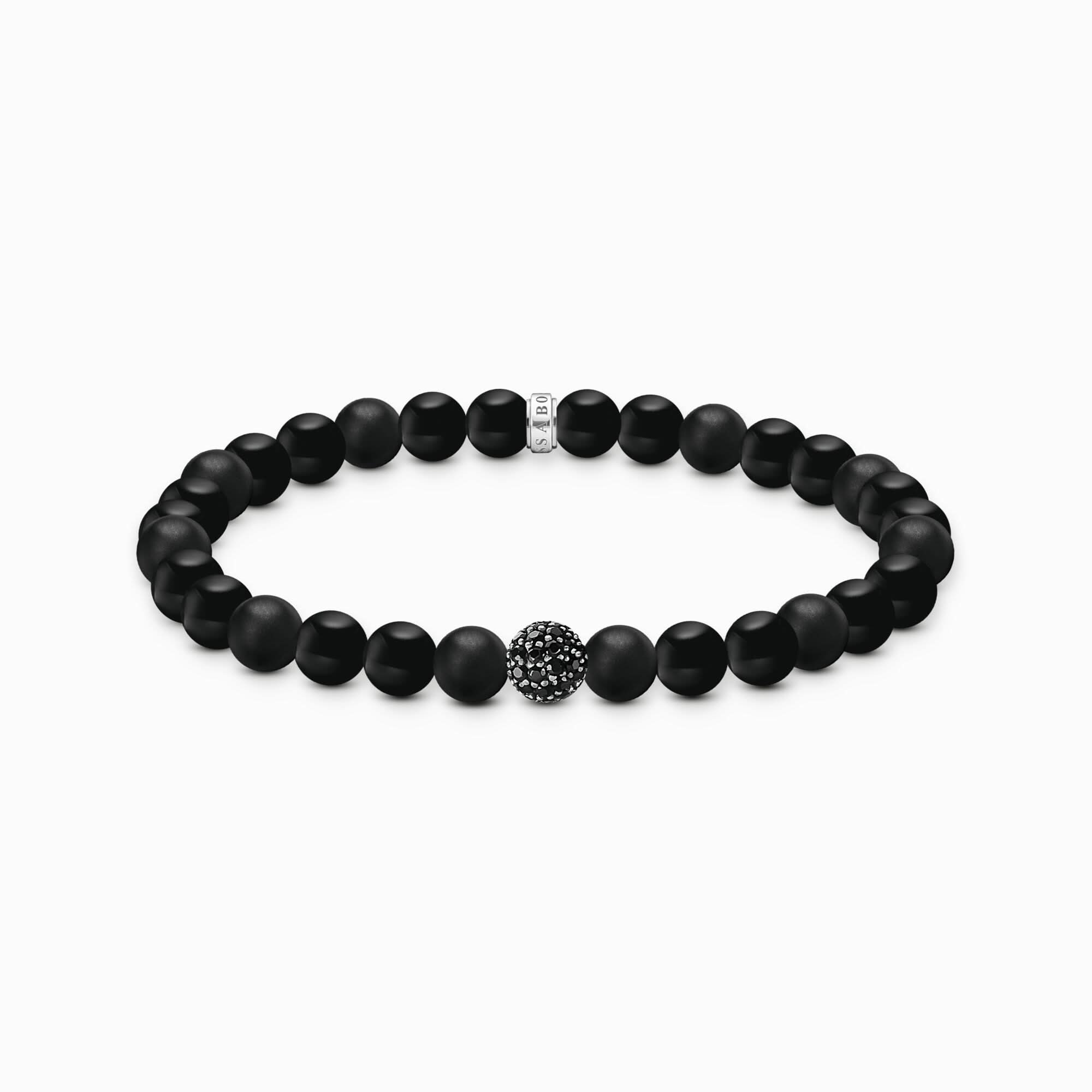 Beaded bracelet made of obsidian and black zirconia stone - Thomas Sabo Model: A2194-705-11-L21