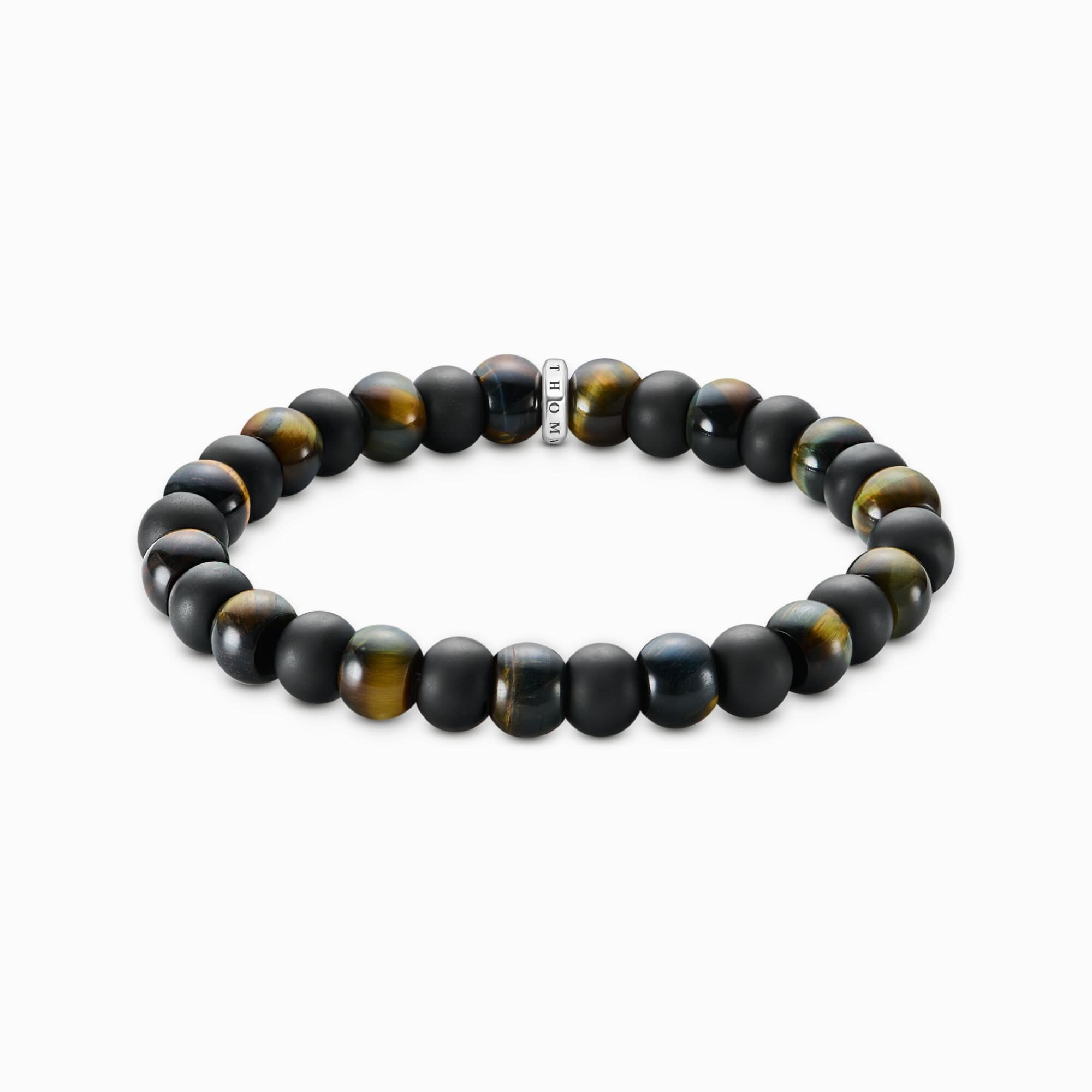 Beads Bracelet in Obsidian and Tiger's Eye - Thomas Sabo Model: A2196-806-11-L19