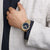 Mondaine Classic A660.30360.40.SBM Unisex Watch • Gold / Deep Ocean Blue • Swiss Railway Clock Design