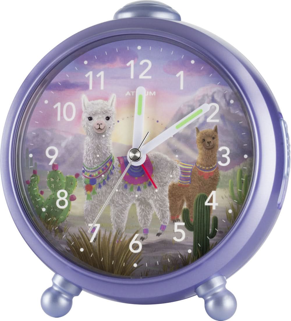 Atrium Alpaca Llama Children's Alarm Clock Analog Quartz