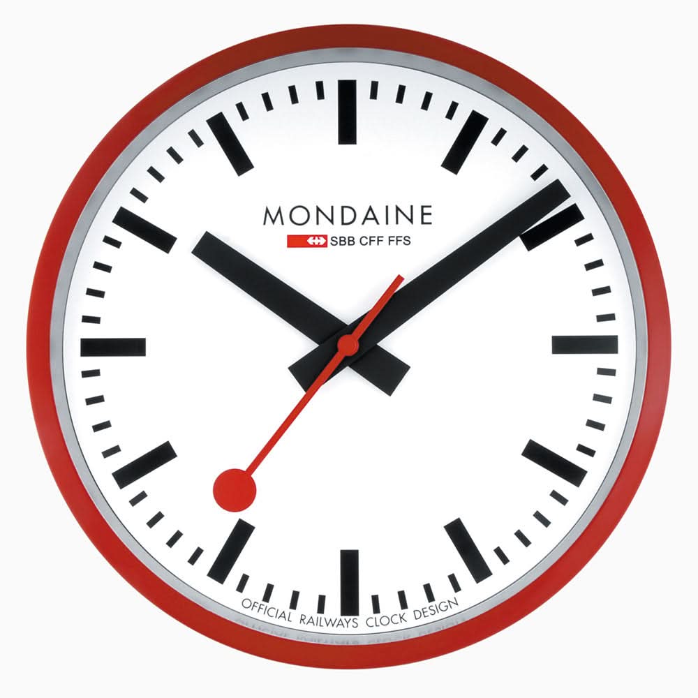 Mondaine Wall Clock 25 cm Ø Aluminum • Industrial Design • Swiss Quality