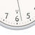 Wall clock dial with Arabic numerals and radio wave pictogram, silver border