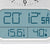 Detail of the Ana-Digi display with time, date, temperature, and humidity