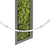 Wall clock with wooden frame and moss inlay, white ring, and silver hands