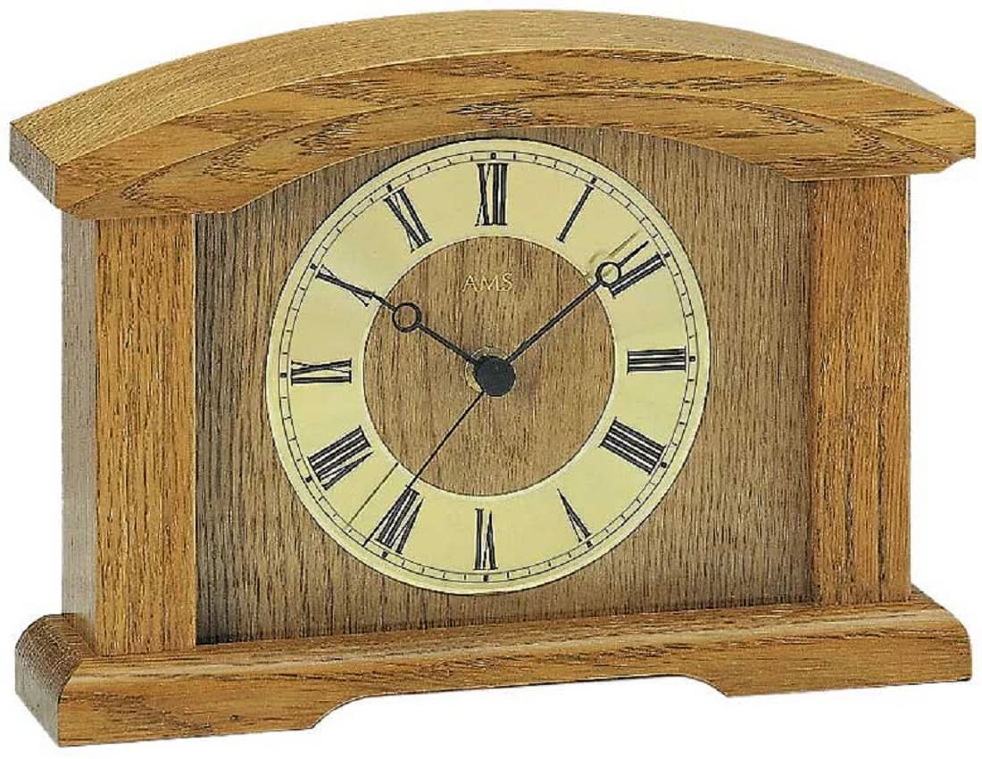 AMS Oak Table Clock • Radio Controlled Movement • Roman Numerals