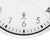 Wall clock with white dial and black minute markers, close-up