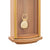 Wanduhr aus Buchenholz mit Pendelwerk, goldfarbenem Zifferblatt und Frontdetail