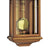 Pendant wall clock, golden pendulum ball in the lower glazed area, cherry wood color