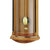 Wanduhr mit Glasfront und goldfarbenem Pendelwerk im Holzgehäuse