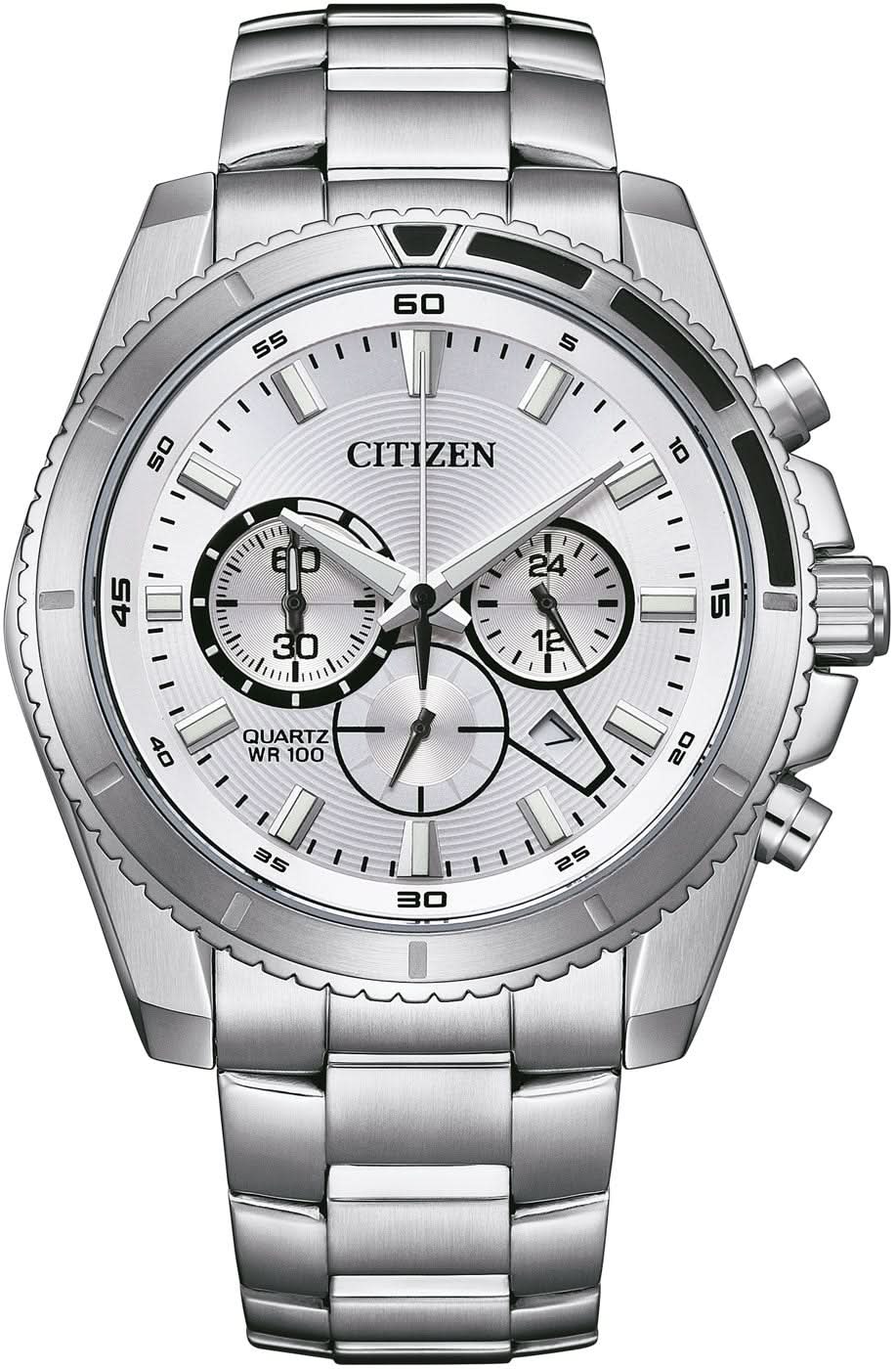 Citizen AN8200-50A Men's Watch • Precise Chronograph • Robust Stainless Steel Design