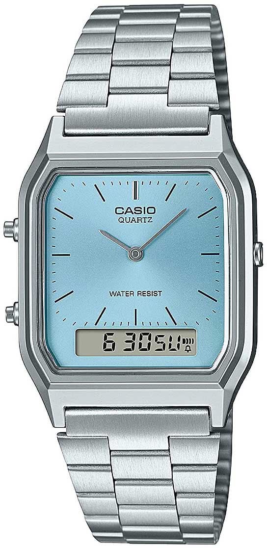 Casio Vintage AQ-230A-2A1MQYES Watch • Iconic Retro Design • Second Time Zone