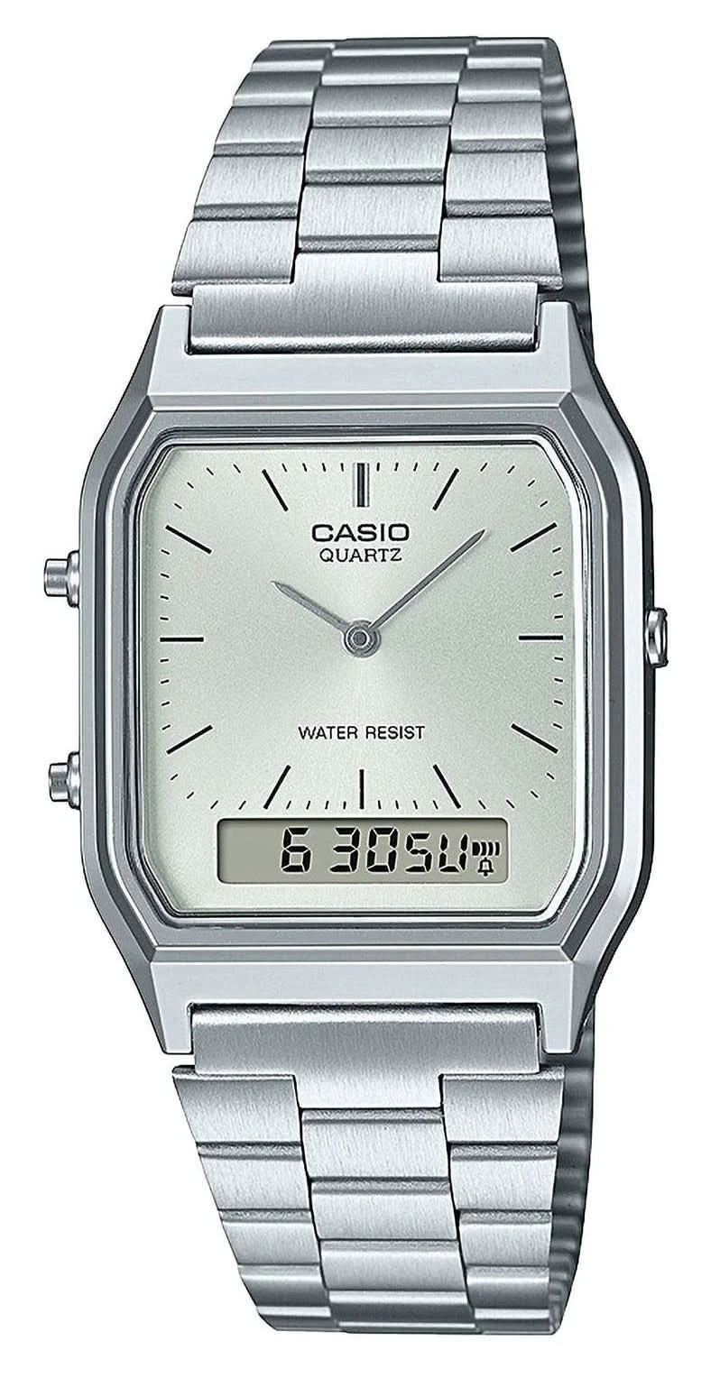 Casio Vintage AQ-230A-7AMQYES Watch • Iconic Retro Design • Dual Time Display