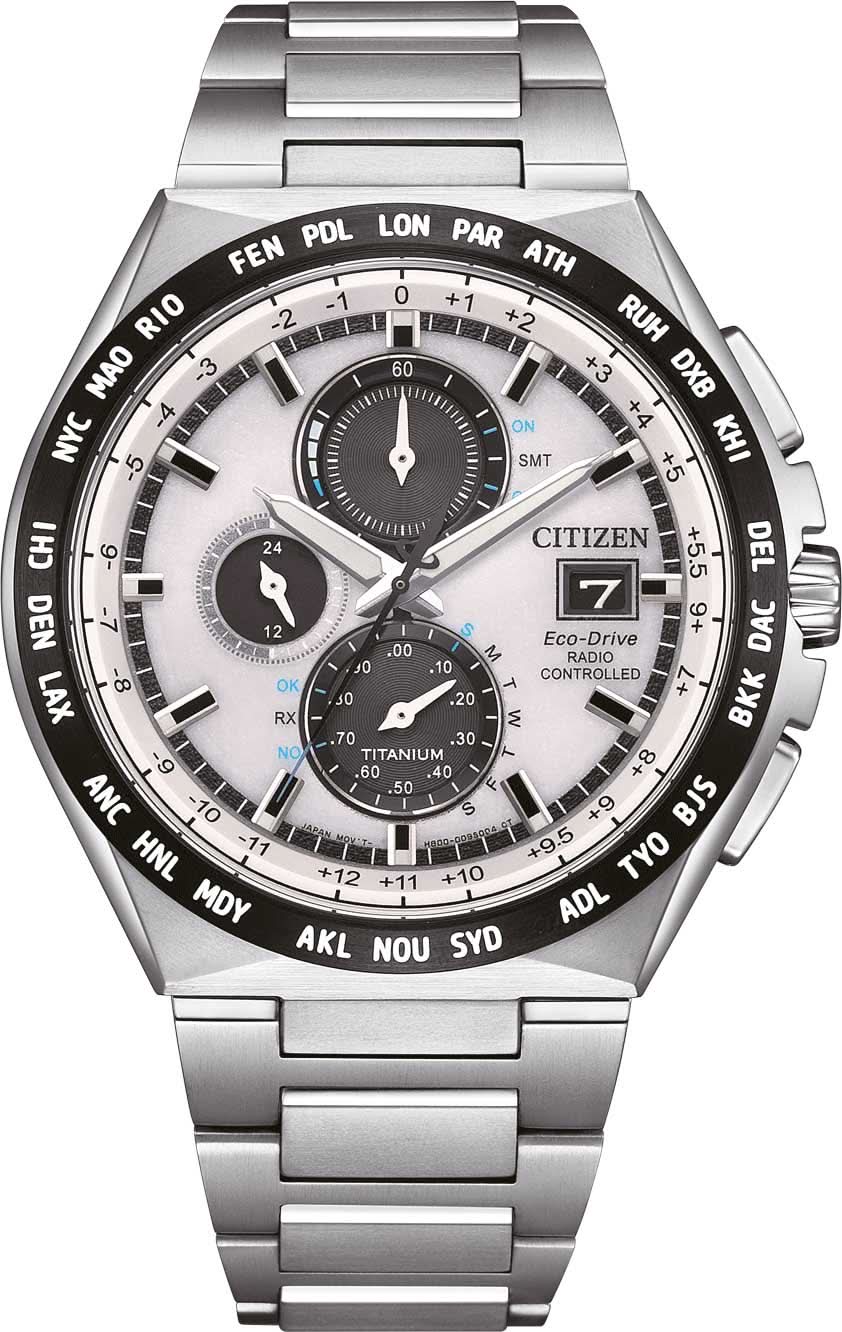 Citizen Super Titanium AT8238-84A Men's Watch • Eco-Drive Solar Powered • Radio-Controlled World Time