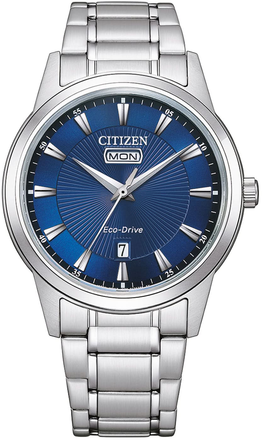 Citizen AW0100-86LE Men's Watch • Eco-Drive Light Powered • Day-Date Display