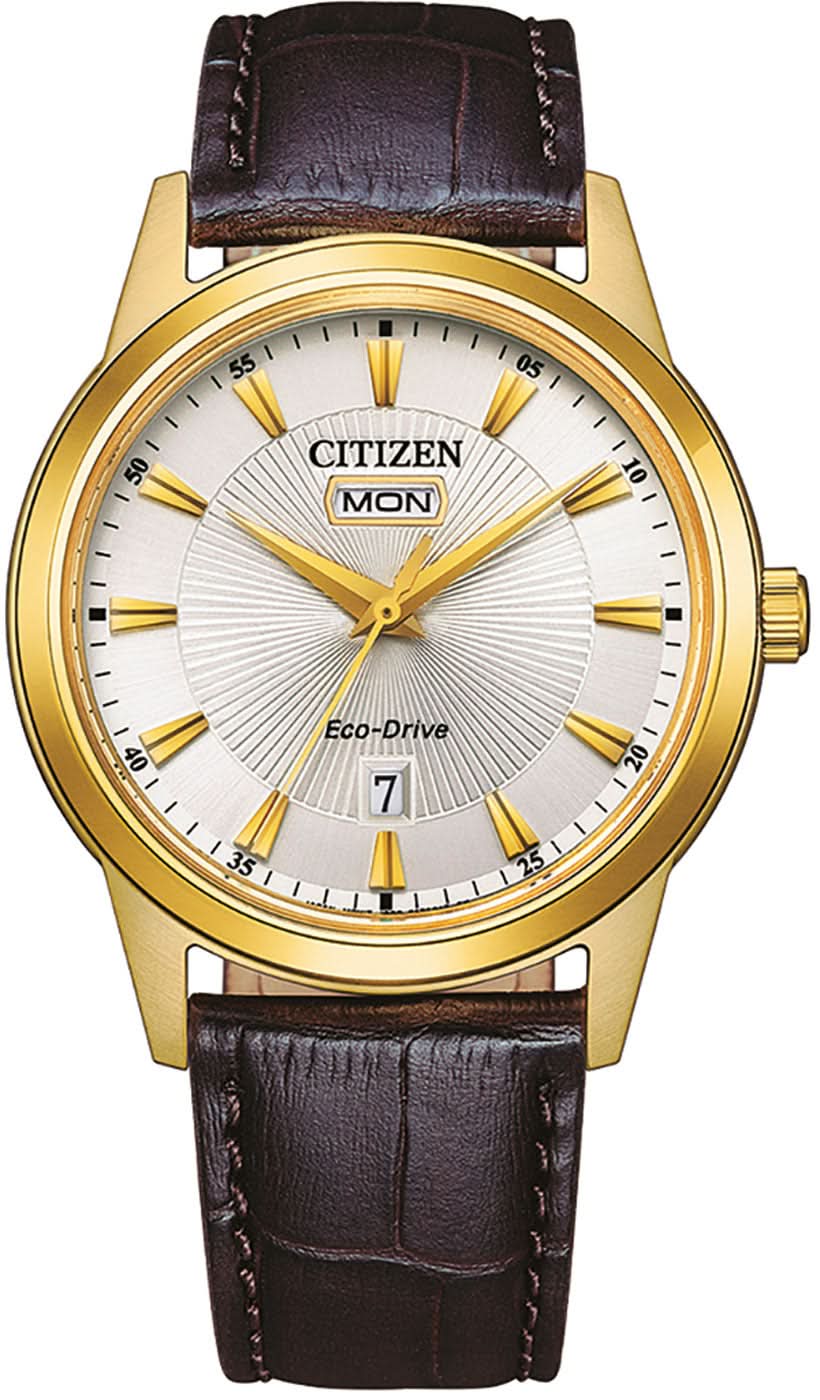 Citizen AW0102-13AE Men's Watch • Solar-powered • Gold-tone case