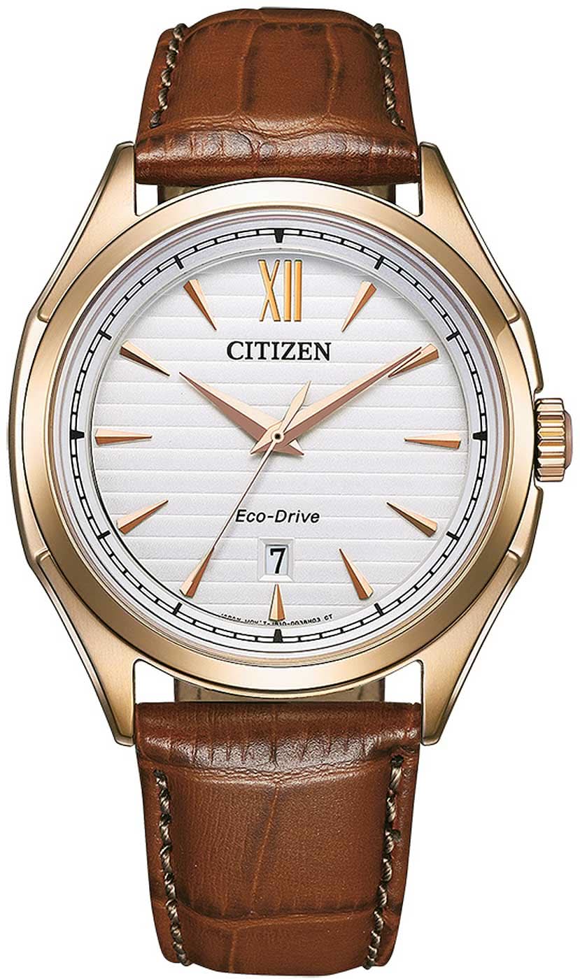 Citizen AW1753-10A Men's Watch • Eco-Drive Solar Powered • Leather Strap