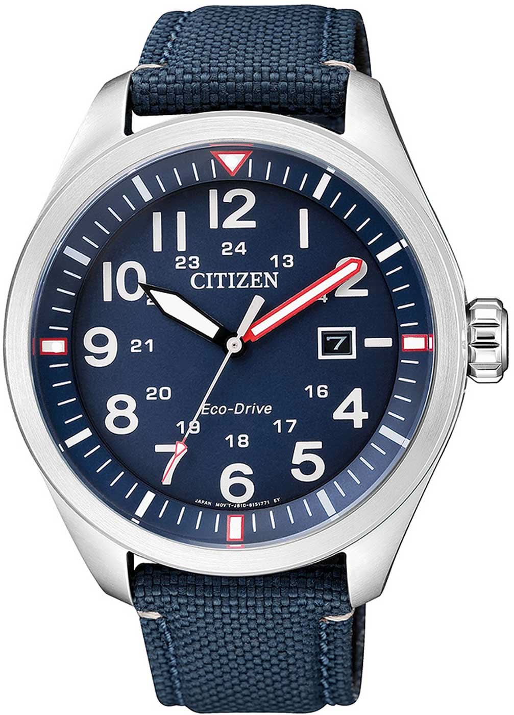 Citizen AW5000-16L Men's Watch • Blue Nylon Strap • 42.6mm Case