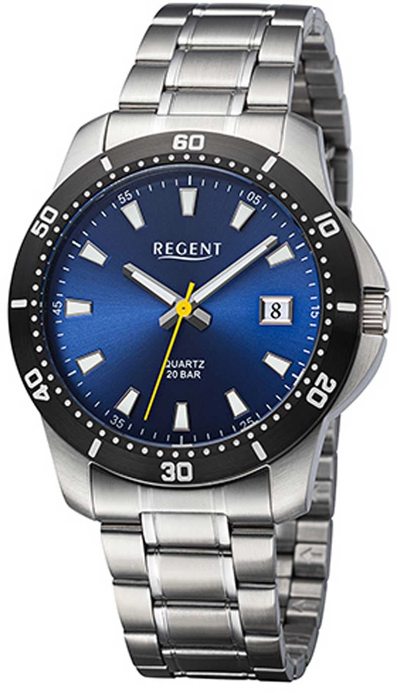 Regent BA-753 Men's Watch • 20 Bar Diver's Watch • Dark Blue