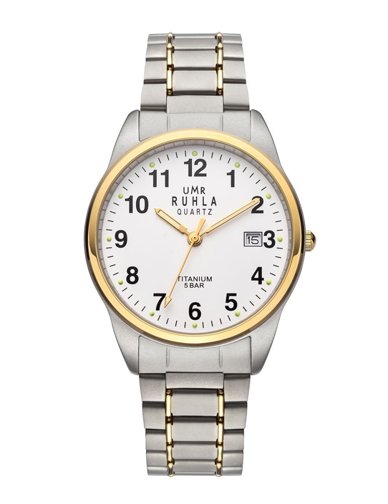 UMR Ruhla Basic 89000G13109 Herren • Titangehäuse Bicolor • Seiko Quarzwerk mit Datum