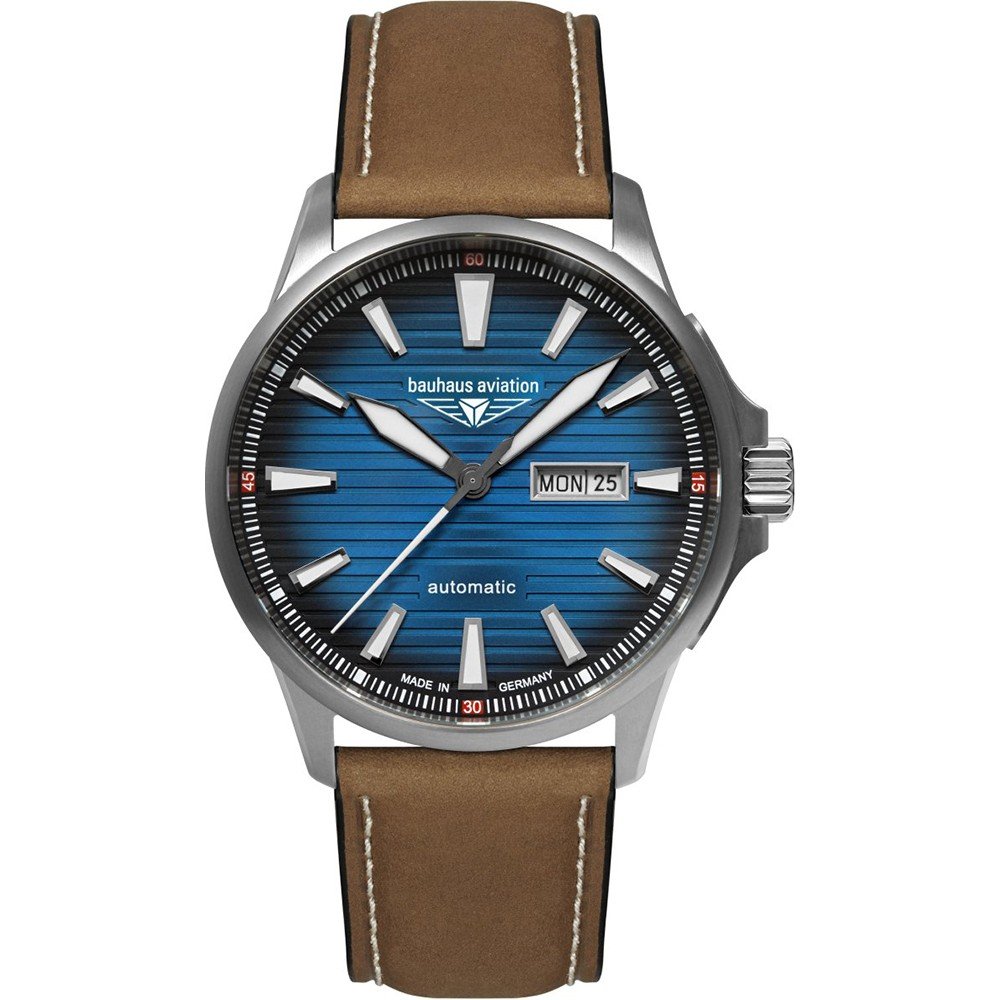Bauhaus Aviation 2862-3 Herren Armbanduhr Blau • Titan-Automatikwerk • Saphirglas